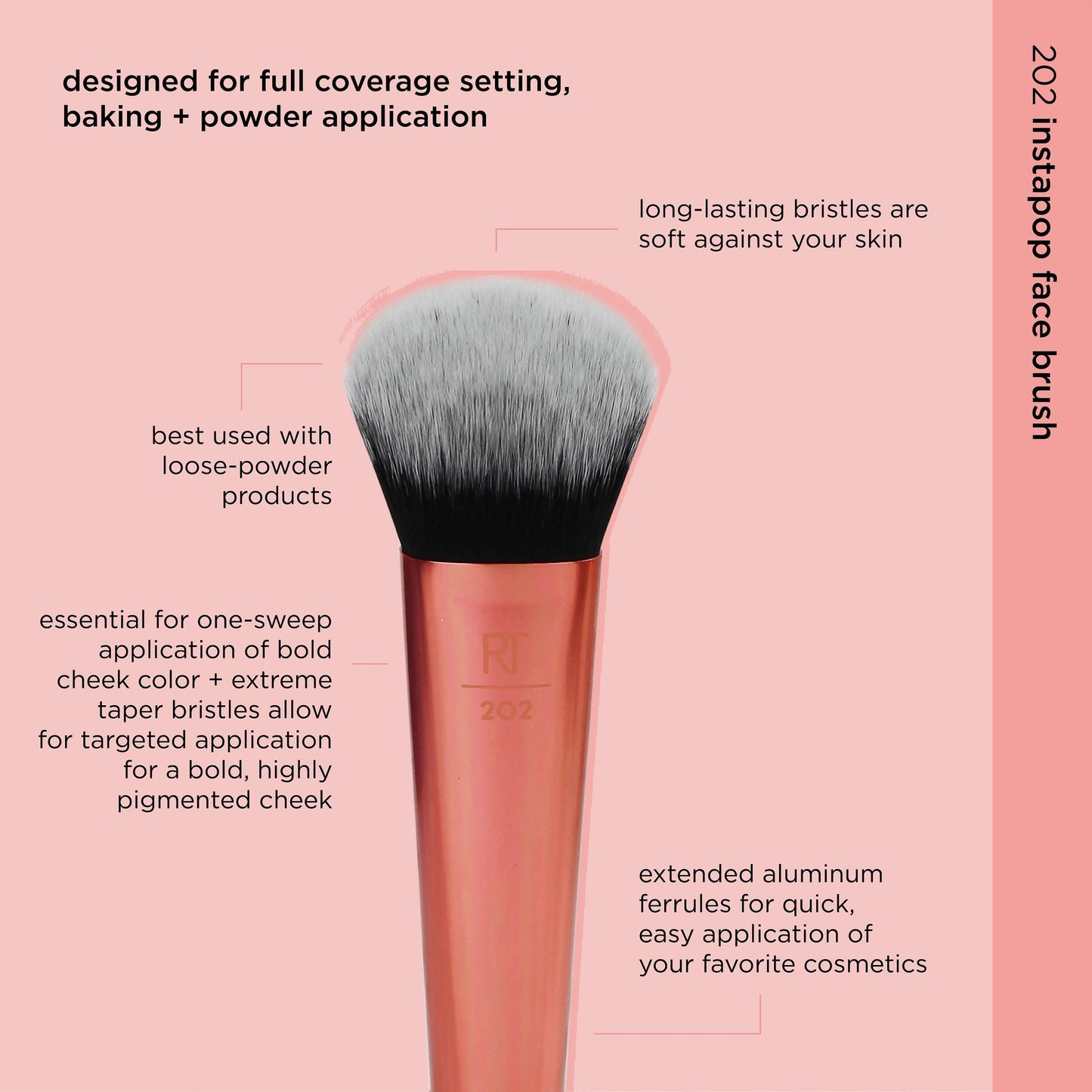 Real Techniques Seamless Complexion Makeup Brush, For Foundation, Primer, & Moisturizer, Multipurpose Foundation Brush Or Skincare Tool, Streak-Free