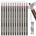 12 Piece Dark Brown Colour Waterproof Eyebrows Pencil Tattoo Makeup And Microblading Supplies Kit-Permanent Eye Brow Liners In Waterproof Eyebrow