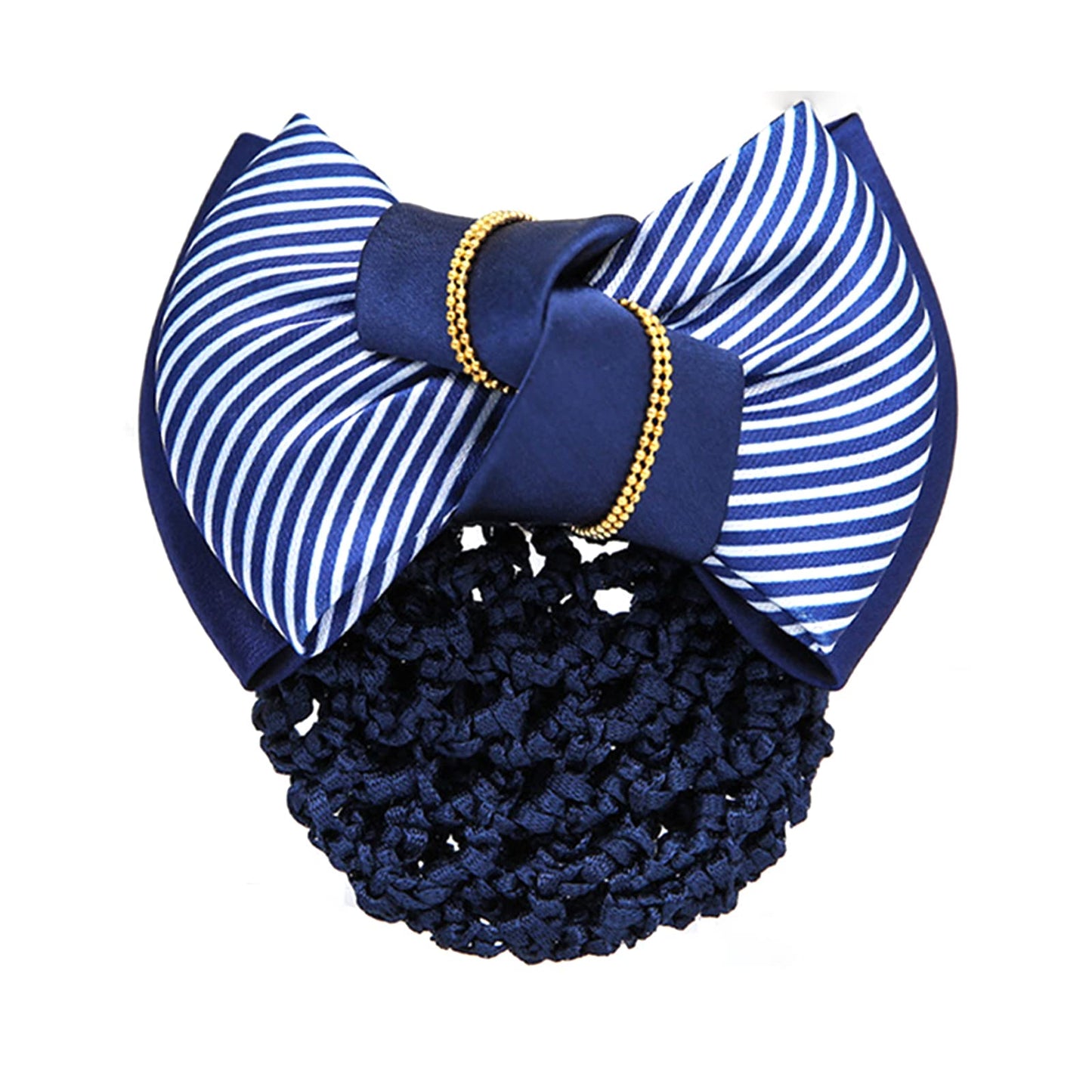 iRIIRIO 4pcs Women Hair Clip with Bowknot Hair Bun Cover Barrettes Net Snood Hairnet Bow Bow-knot Decor Hair Clip Hairnet for Ladies(Blue)