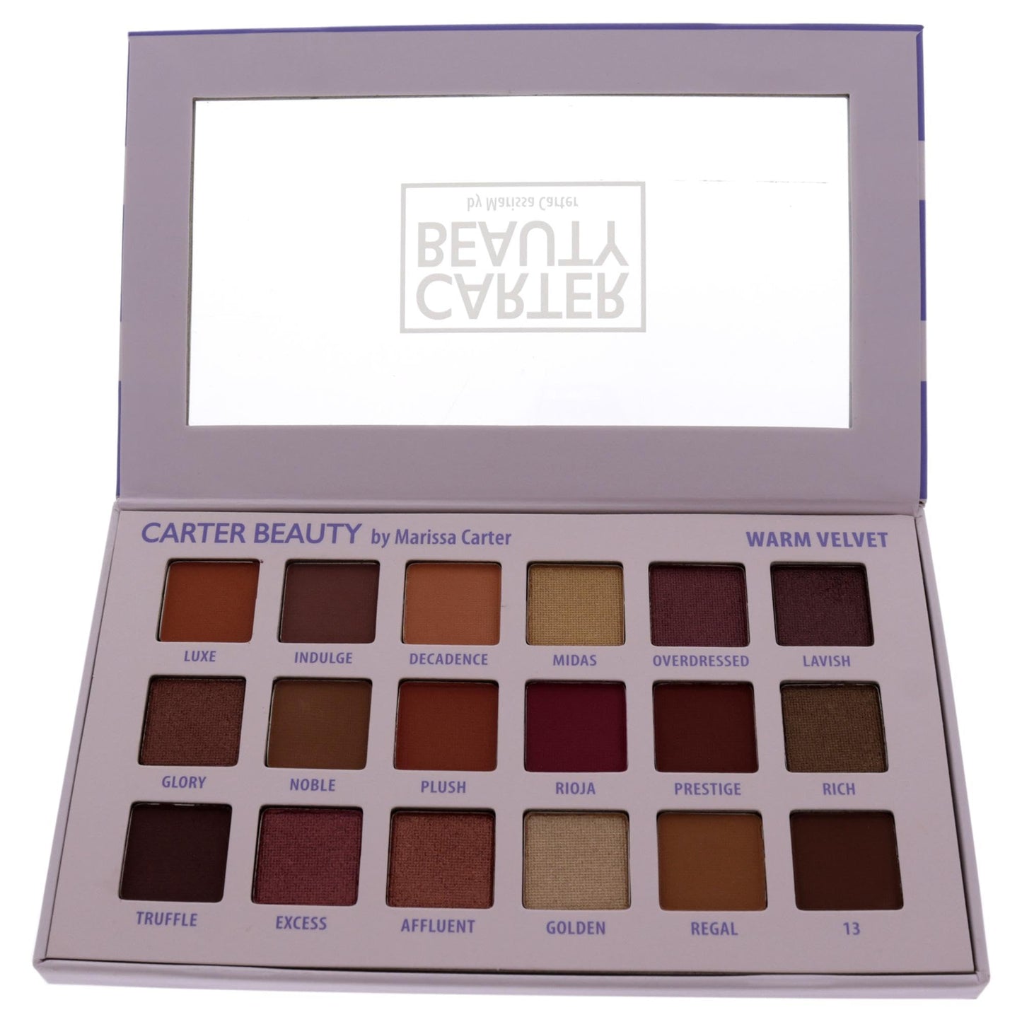 Carter Beauty 18 Shade Palette - Warm Velvet Palette For Women - The Ultimate Glam Eyeshadow Collection For Versatile Eye Looks - Bendable Matte…