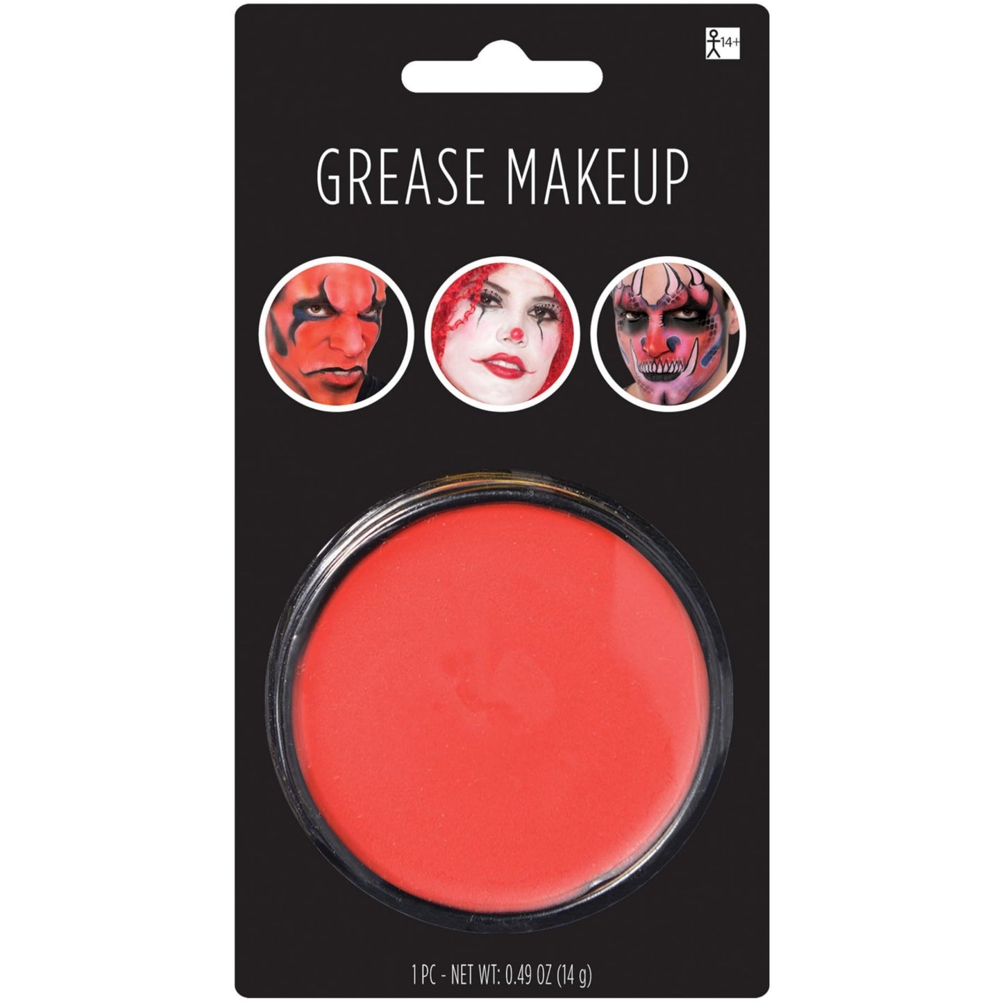 amscan Red Grease Makeup - 0.49 oz. (Pack of 1) - Pigmented & Long-Lasting Formula Perfect for Halloween & Theatrical Performances