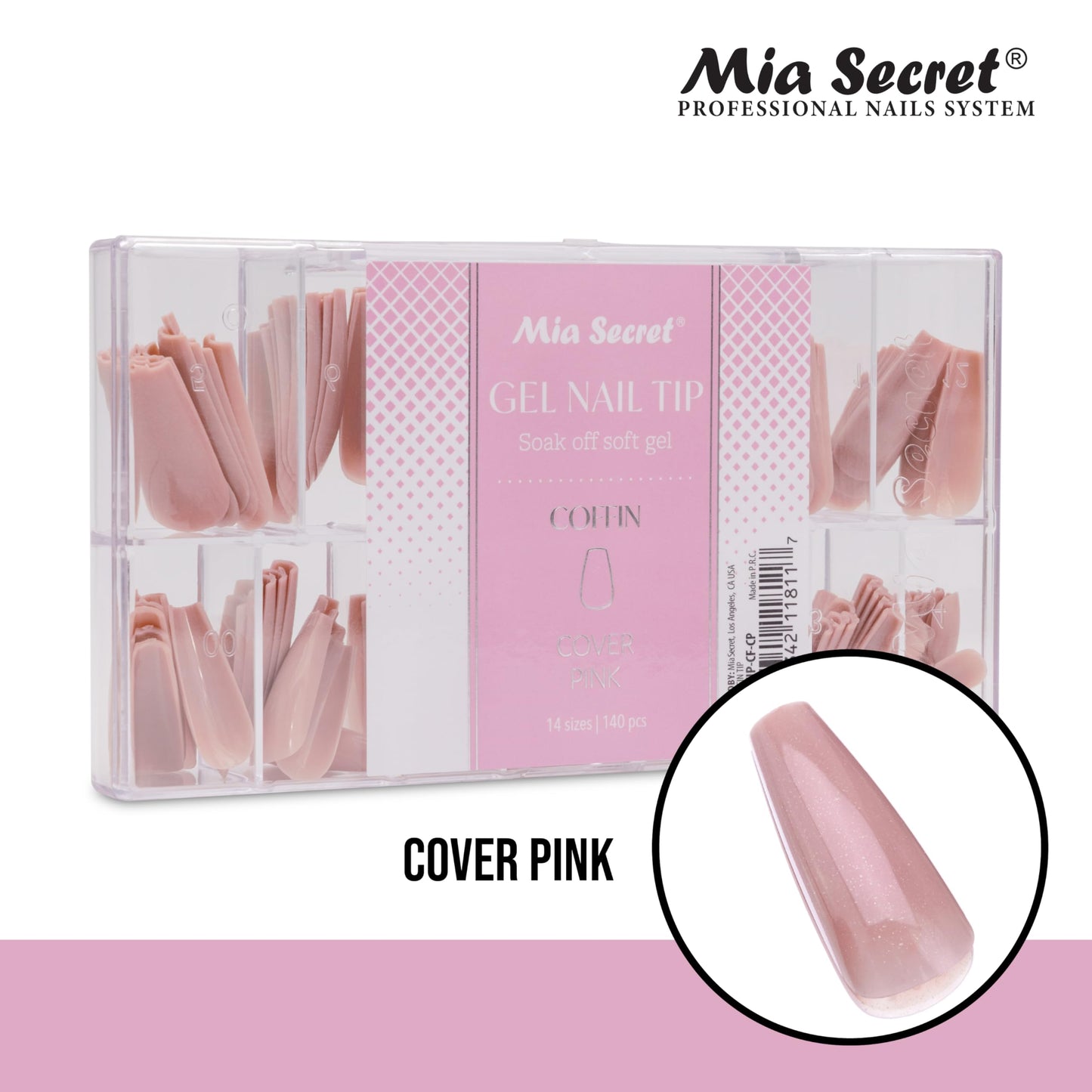 Mia Secret Soak off Soft Gel Nail Tip MADE IN USA for Salon and DIY (Cover Pink, Coffin) Beauty & Personal Care Mia Secret