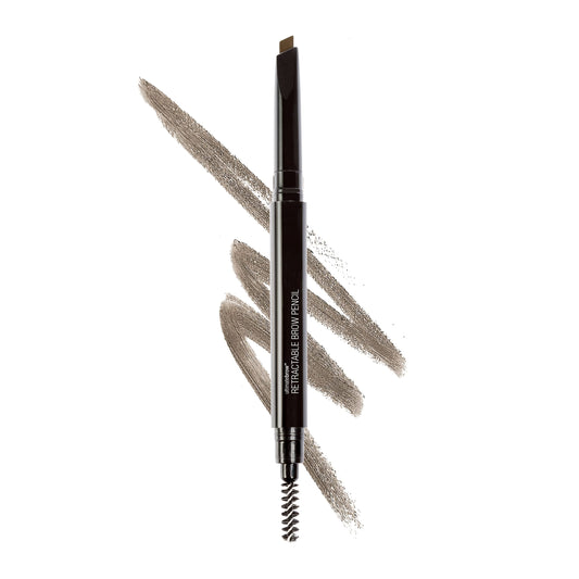 wet n wild Ultimate Eyebrow Retractable Definer Pencil, Ash Brown, Dual-Sided Brow Brush, Fine Tip, Shapes, Defines, Fills Brow Makeup