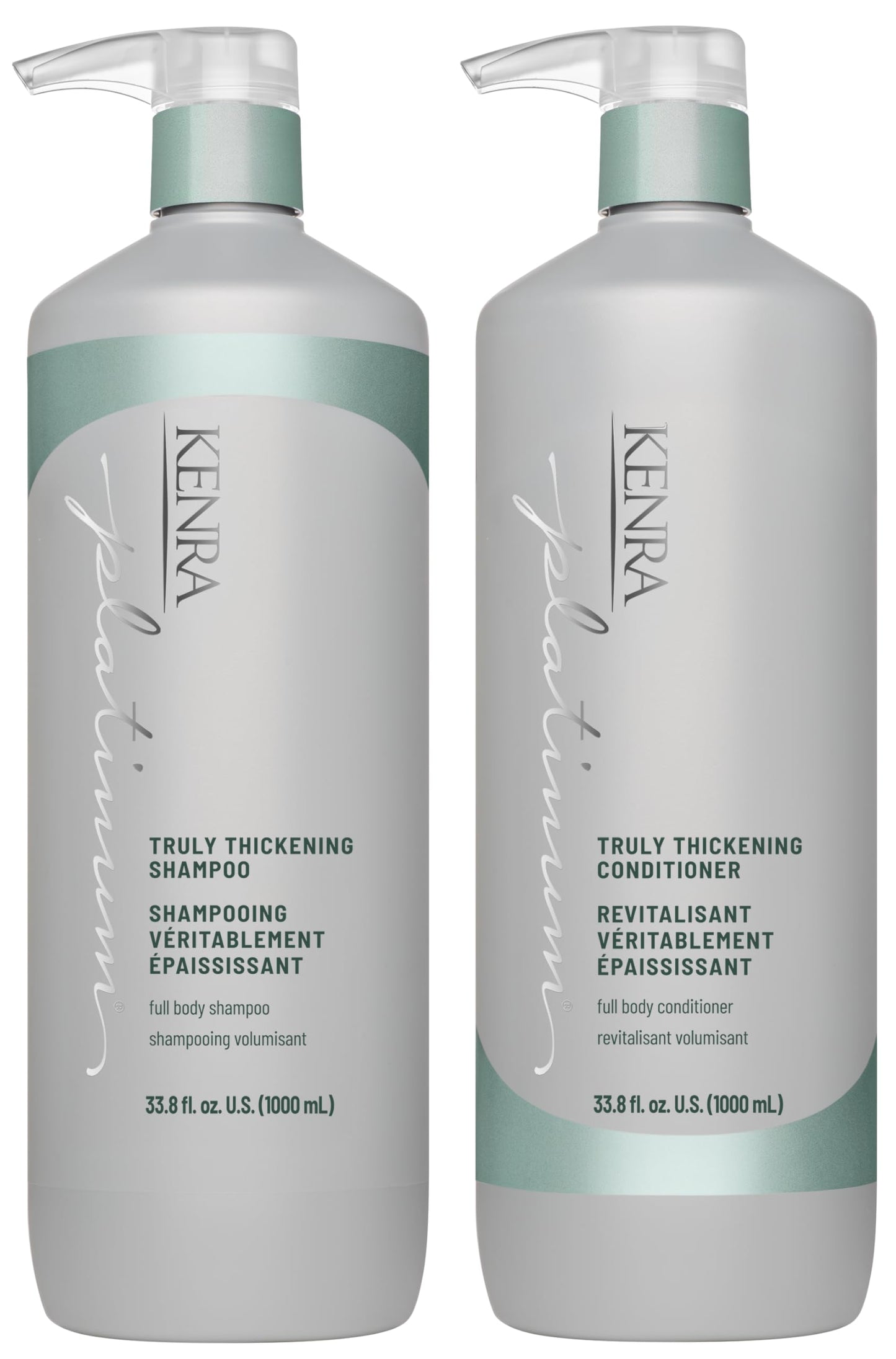 Kenra Platinum Truly Thickening Shampoo & Conditioner Set| Volumizing + Fuller-Looking Hair | Adds Body | Lightweight | for Fine & Thin Hair | Sulfate