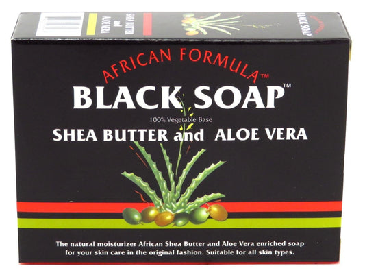 African Formula Black Soap 3.5 Ounce Shea Butter & Aloe Vera (Pack of 2)