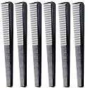 LUXXII (6 Count) 7.5" Barber Hair Comb Beard & Mustache Pocket Combs for Men's Hair Beard Mustache and Sideburns
