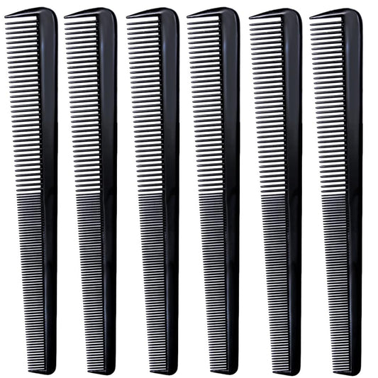 LUXXII (6 Count) 7.5" Barber Hair Comb Beard & Mustache Pocket Combs for Men's Hair Beard Mustache and Sideburns