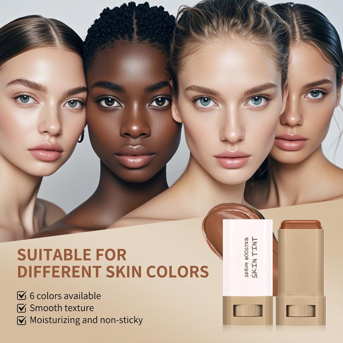 Beauty Balm Serum Boosted Skin Tint, Foundation Stick, Tinted Moisturizer for Face, Full Coverage Foundation, Concealer Stick for Foundation Makeup Beauty and Personal Care Lulesi