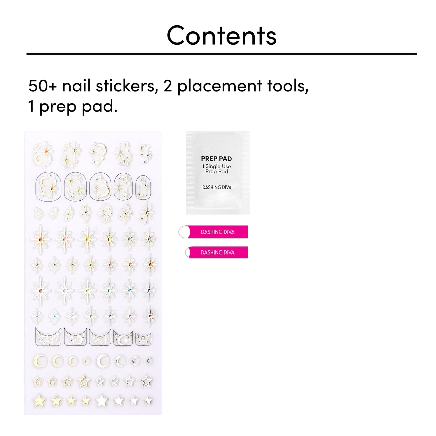 Dashing Diva Magic Pick Nail Stickers - Midnight Moonlight | Easy Nail Art Stickets | Comes with 50+ Stickers and 2 Precision Placement Tools Beauty & Personal Care Dashing Diva