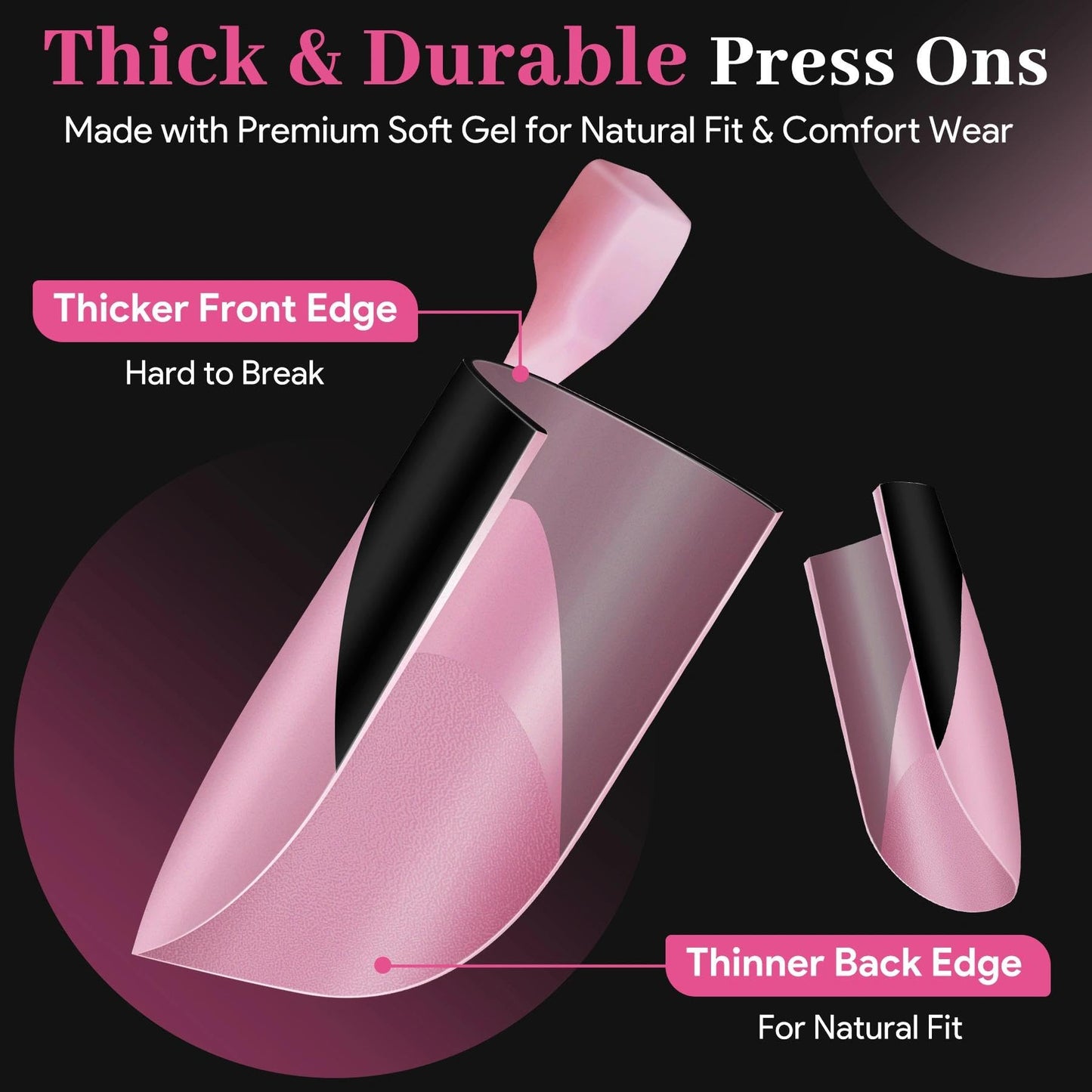 60Pcs Black French Tip Press on Nails & Press on Toenails Set, Square Fake Nails Kit with Nail Glue, 15 Sizes Acrylic Full Cover Toe Nail Press Ons Beauty and Personal Care QIEK
