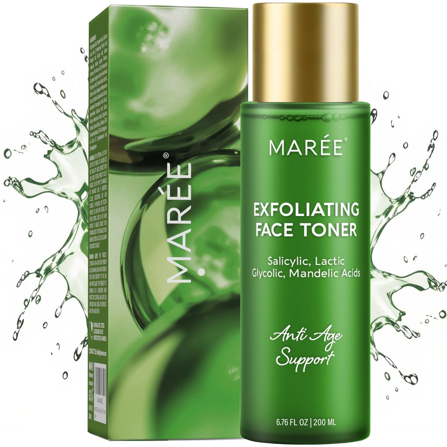 MAREE Exfoliating Toner with Salicylic Acid - AHA BHA Face Exfoliant & Pore Cleaner - BHA Liquid Exfoliant for Sebum & Dead Skin Care Remover - Face Beauty and Personal Care MAREE