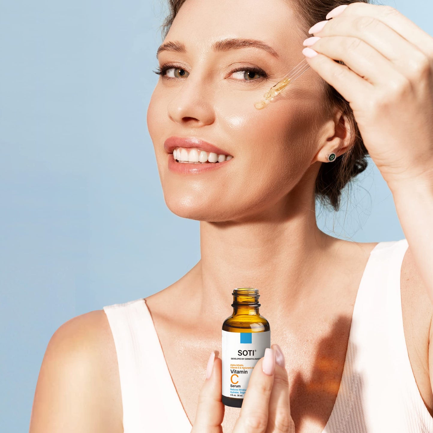 Vitamin C Face Serum with Hyaluronic Acid, Alpha Arbutin and Vitamin E, Anti Aging for Dark Spots, Wrinkles & Acne, Brightens Skin Tone, Restores