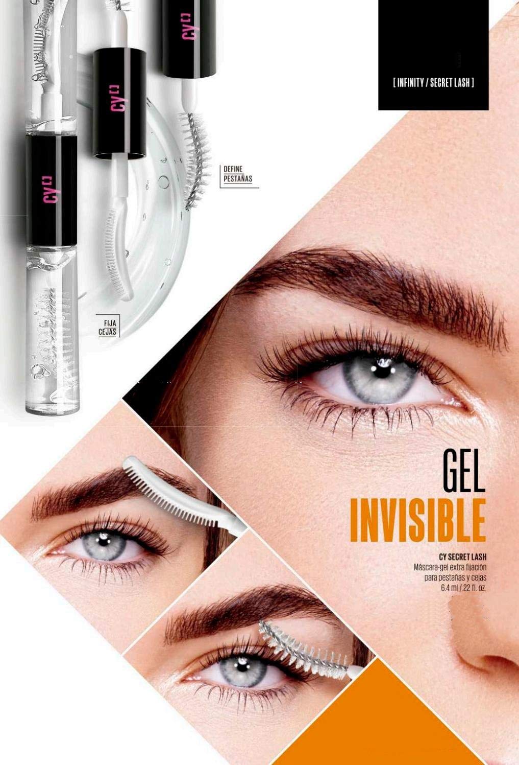 Cyzone Cy Secret Lash Gel Mascara for Eyelashes and Brows, Separate and Define Eyelashes and Gently Brush the Eyebrows.20 oz