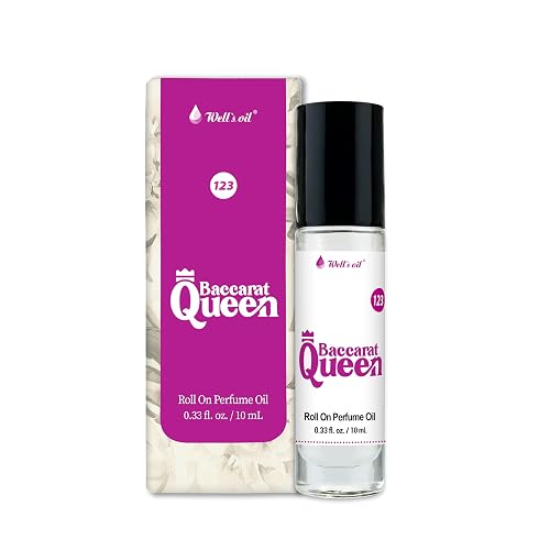 Well's Oil Roll-On Perfume Oil (Bacarat Queen) | Long-Lasting | Paraben-Free | 0.33 Fl Oz / 10 ml