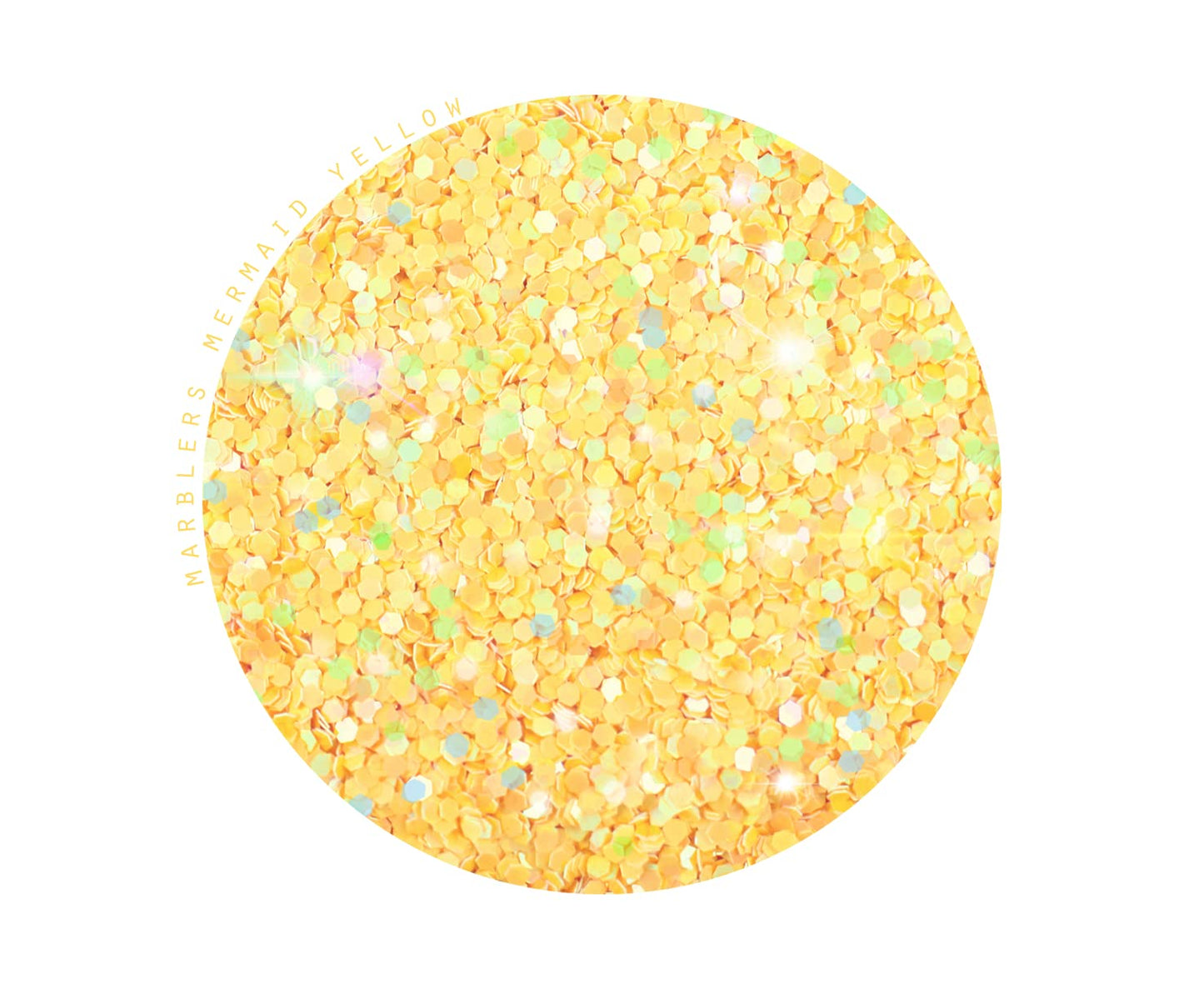 MARBLERS Mermaid Shaped Face & Body Glitter [Yellow] 0.18oz (5g) | Chunky | Chopped | Flake | Non-Toxic | Vegan | Cruelty-Free | Festival, Rave