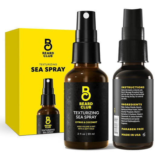 Beard Club Sea Salt Texture Spray for Men & Women - Thickening, Volumizing, Curl-Defining for All Hair Types - Paraben, Sulfate, Alcohol-Free
