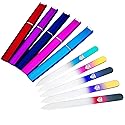 Bona Fide Beauty Czech Glass Nail File for Natural Nails Set, 5-Pack Etched Files with Hardcases (180/240 grit). Genuine Bohemian Glass from The EU.