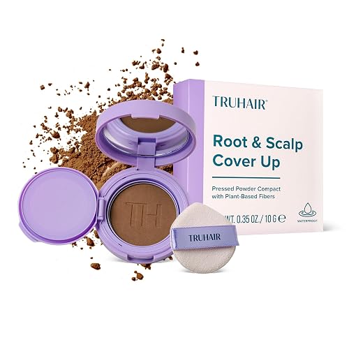 TRUHAIR Root & Scalp Cover Up Pressed Powder Compact, Waterproof, Weightless Hair Coverage & Bald Spot Concealing, Root Touch Up Hair Color for Gray