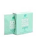 ella+mila Soy Nail Polish Remover Wipes - Non-Acetone, Non-Toxic Fingernail Polish Remover Pads - Travel Size, Individually Wrapped, Lint Free