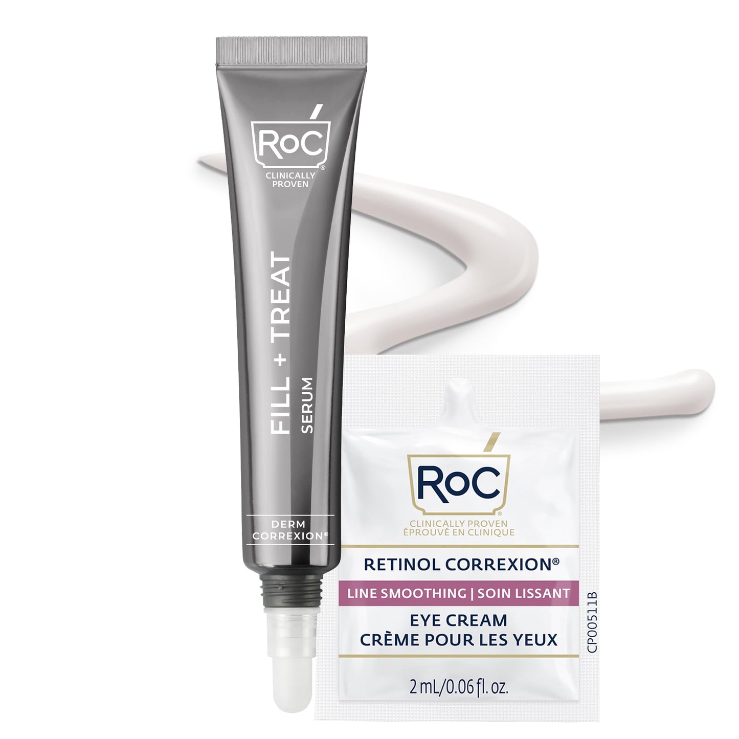 RoC Derm Correxion Fill + Treat Advanced Retinol Serum, Wrinkle Filler Treatment with Hyaluronic Acid for Crow's Feet, 11 Wrinkles, & Laugh Lines, (.5 Beauty and Personal Care RoC