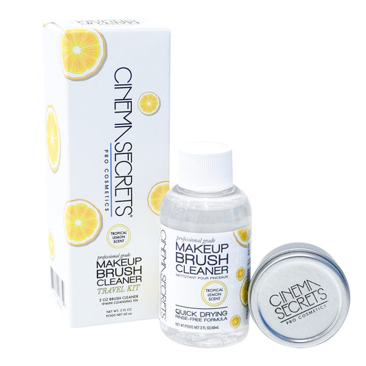 Cinema Secrets Original Makeup Brush Cleaner Kit - Professional Cleanser + Cleansing Tin for Makeup Brushes - Quick-Drying, Rinse-Free Formula