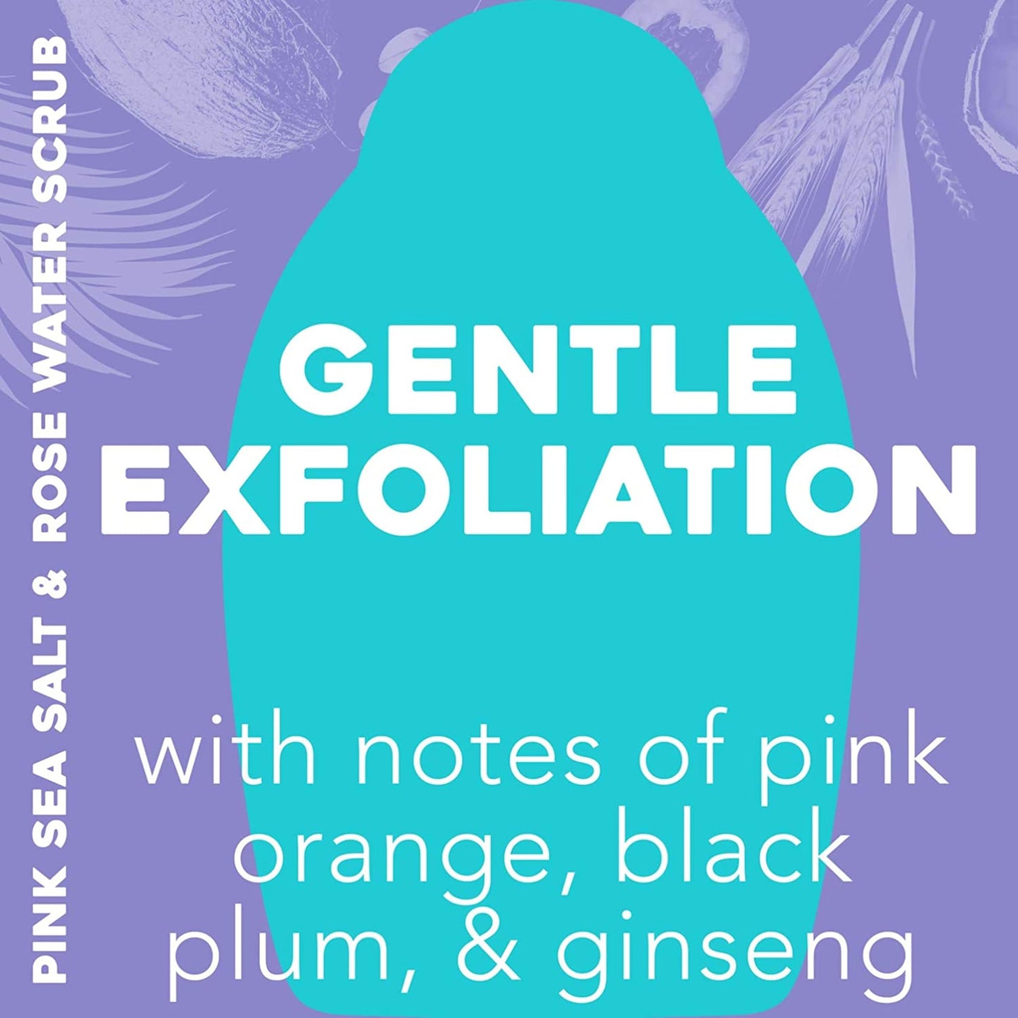 OGX Sensitive + Rose Water & Pink Sea Salt Exfoliating Body Scrub + Rose Quartz, Gentle Exfoliating Daily Body Wash Softens Skin, Body Scrub