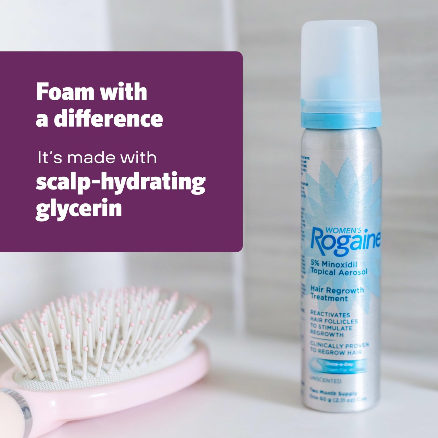 Women's Rogaine Hair Growth Foam, 5% Topical Minoxidil, 4 Mo, 2x 2.11 Oz Beauty and Personal Care Rogaine