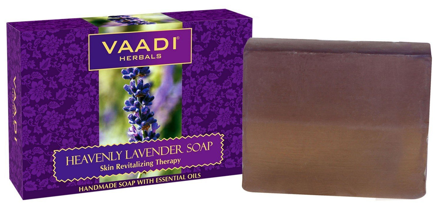 Vaadi Herbals Lavender Soap with Rosemary Oil, Pack of 3