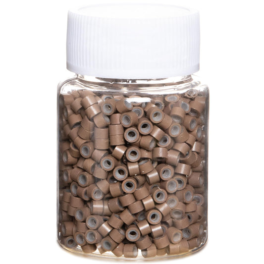GOTDYA 1000pcs 4mm Hair Tinsel Extentions Beads, Silicone Lined Micro Rings Links,Hair Fairy Beads for Hair Extensions,Light Brown Beauty and Personal Care GOTDYA Default Title