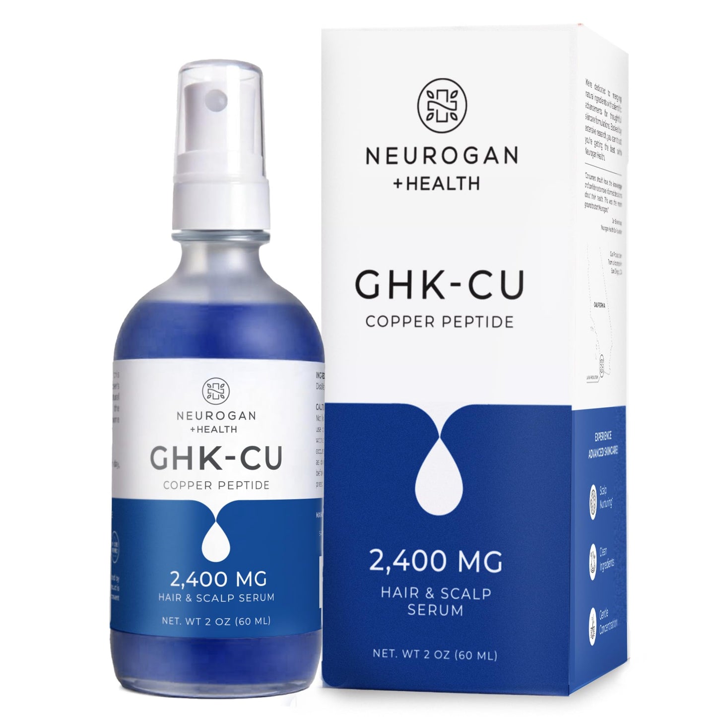 Neurogan GHK-Cu Copper Peptide Hair & Scalp Serum - 2400mg, 4% Copper Peptides - Fast-Absorbing, Water-Based Formula for Hair Softness & Shine Beauty and Personal Care Neurogan Default Title