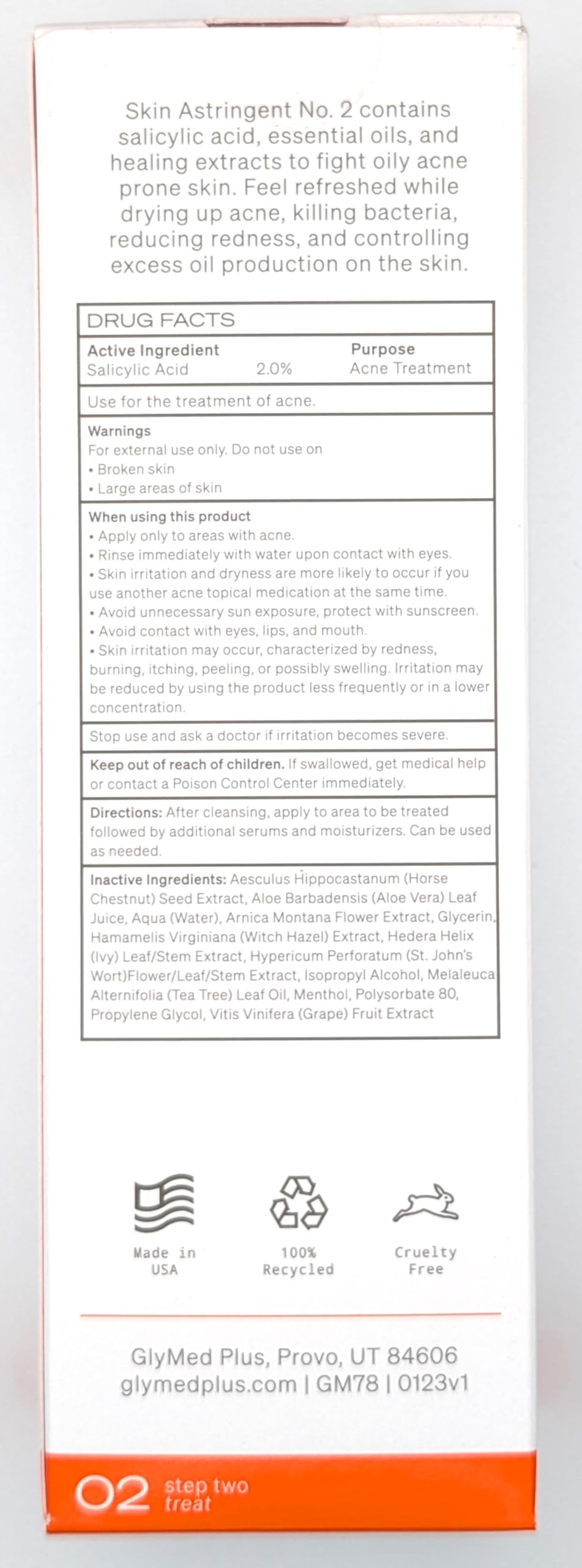 Glymed Plus Serious Action Astringent No. 2 8 oz