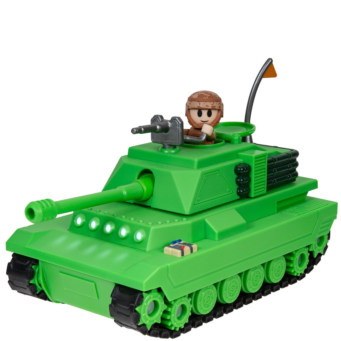 DevSeries Brookhaven Feature Tank - 7.5-Inch Vehicle with Lights, Working Treads, Ejecting Turret, 2.75-Inch Figure, and Exclusive Virtual Item Code