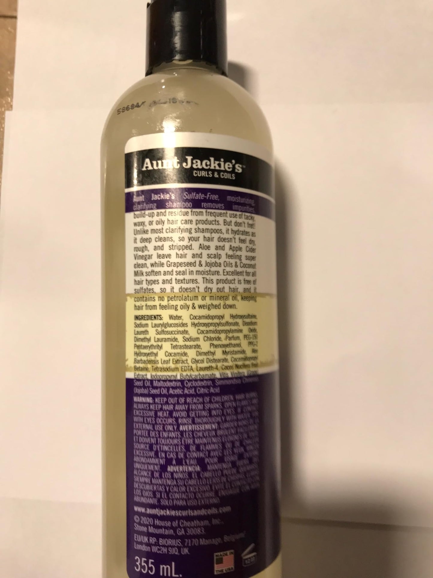 Aunt Jackie's Grapeseed Style Hair Care - Clarifying Shampoo 12oz & Recovery Conditioner 15oz