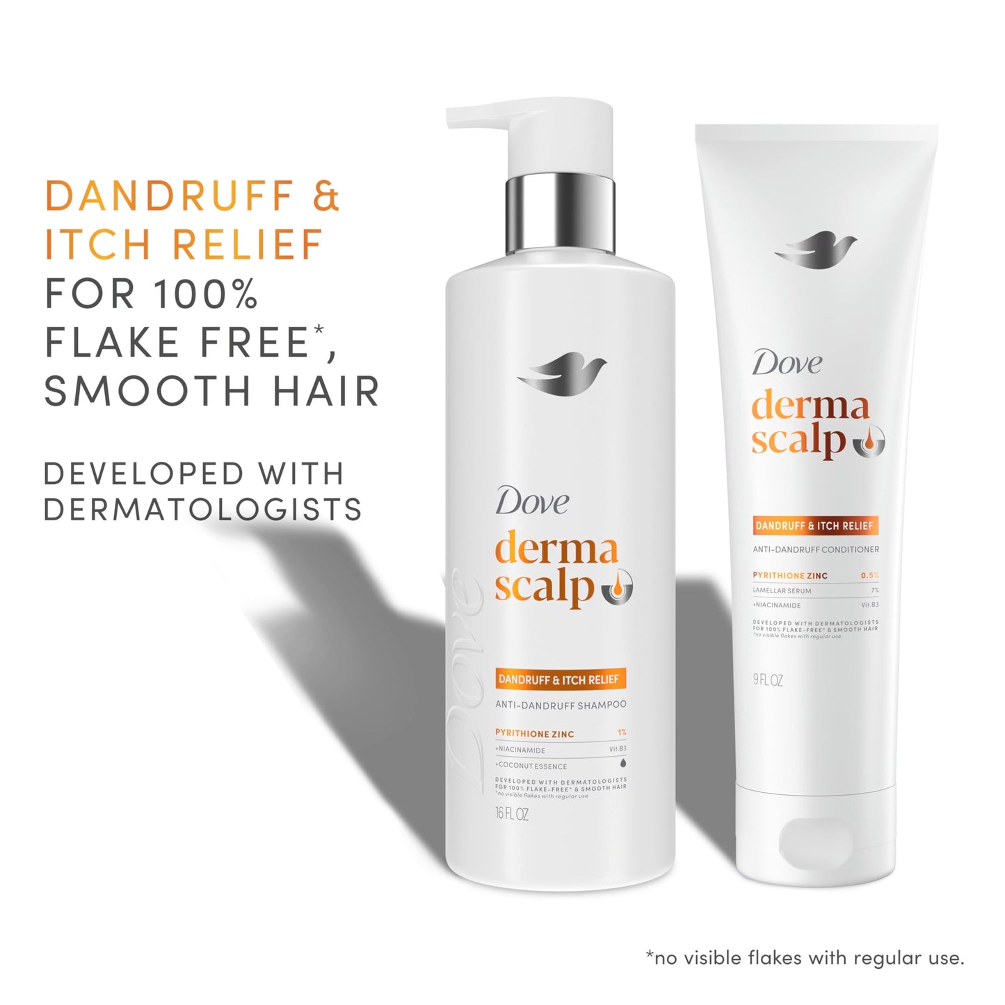 Dove Derma Scalp Dandruff & Itch Relief Conditioner 1 ct with Pyrithione Zinc, Lamellar Serum and Niacinamide or Flaky, Itchy Scalp Relief 9 Fl oz