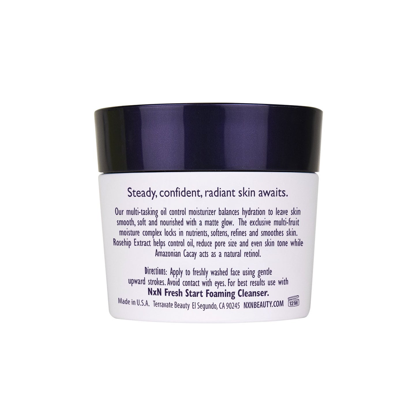 NxN Balance Beam Oil Control Gel Cream Face Moisturizer, Natural Anti Aging Formula for Oily or Combination Skin, Men and Women, 1.7 Oz