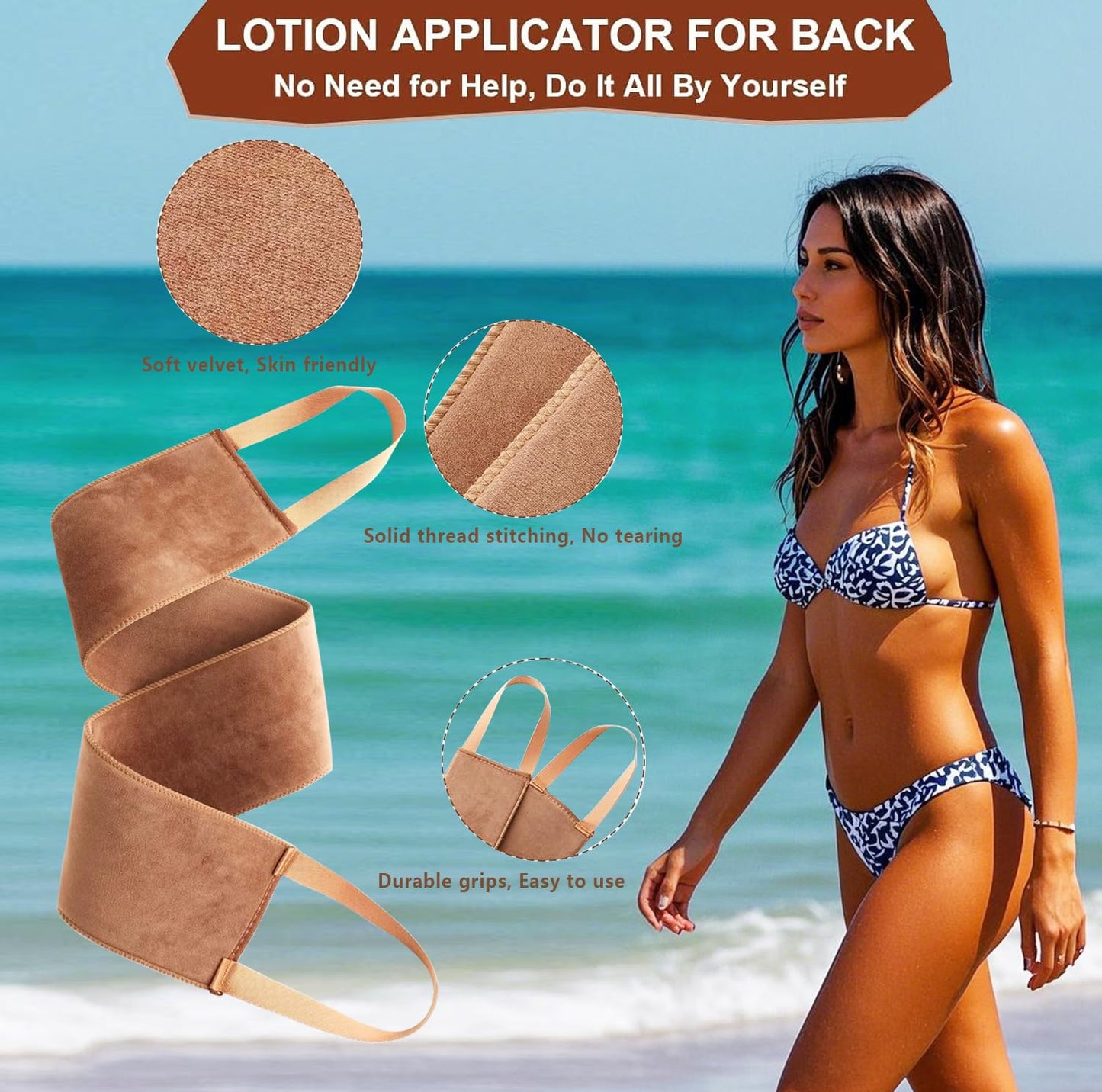 4 in 1 Luxury Velvet Tanning Mitt Self Tanning Mitt Applicator Self Tanner Brush Self Tanner Back Applicator Self Tanner Mitt Tanning Brush Tanning Beauty and Personal Care ANSPHIE