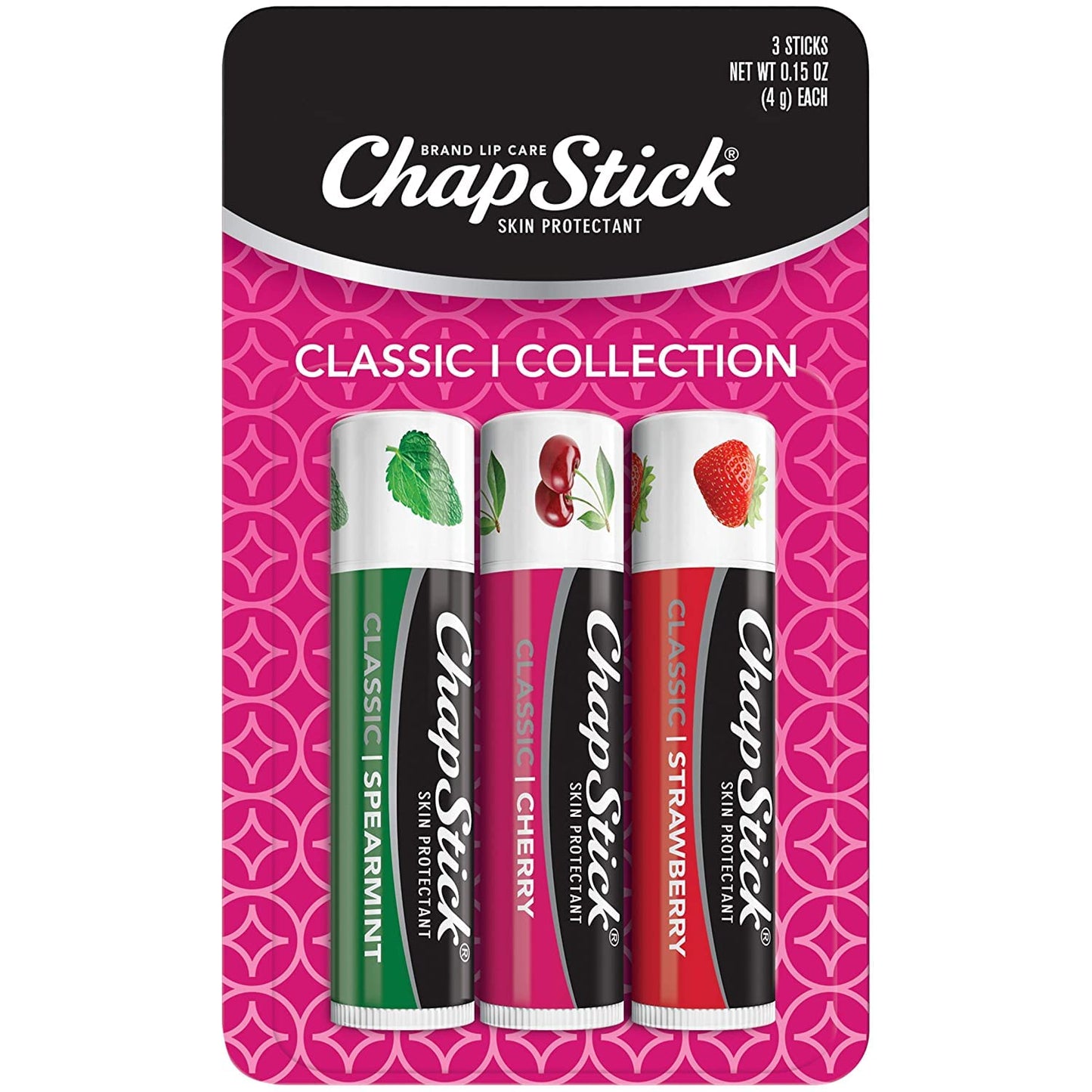 ChapStick Classic Lip Care Skin Protectant 0.15 Ounce, 3 Count (Pack of 1)