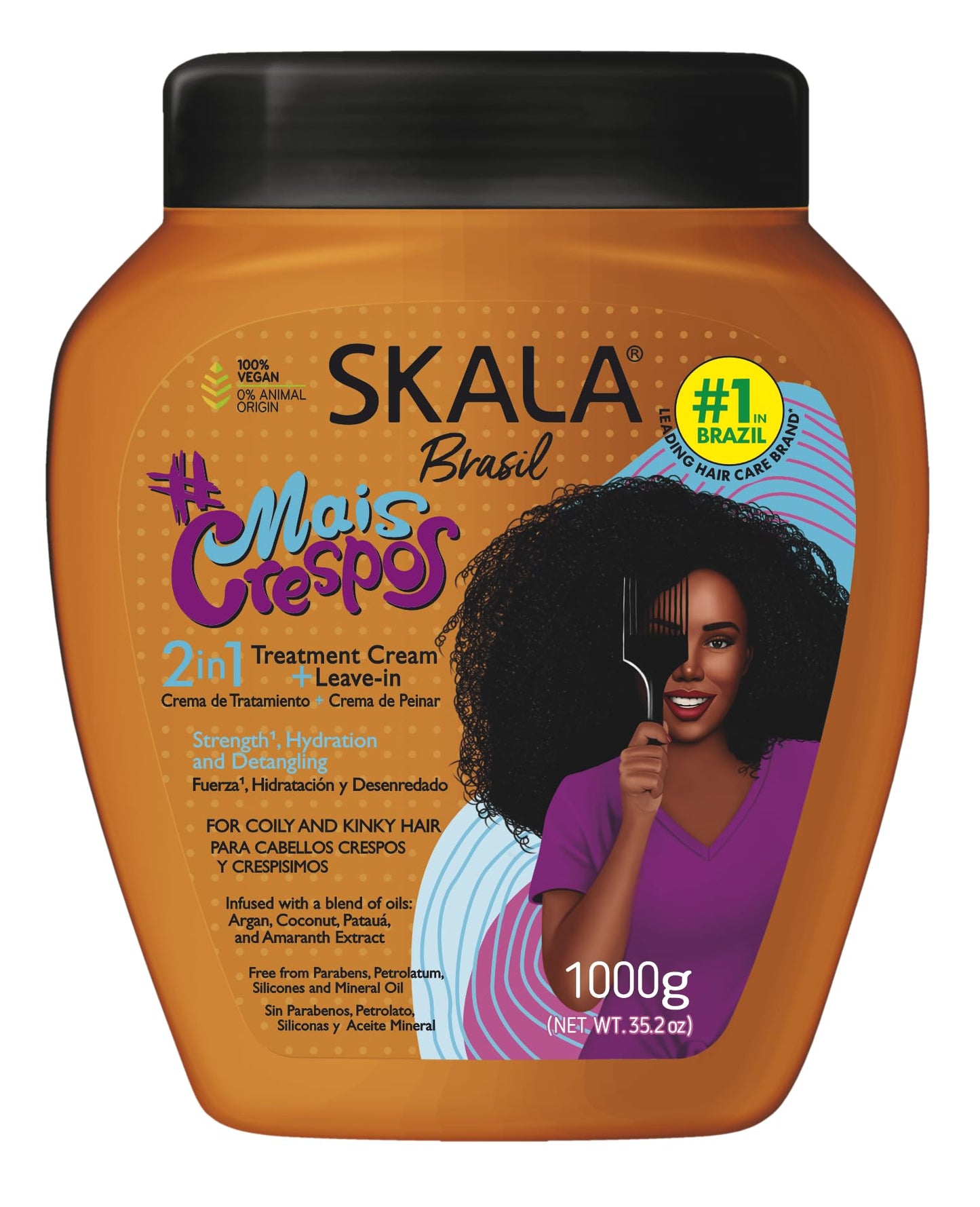 SKALA Mais Crespos Super Curly Hair Type 4ABC - Hydrate, Eliminate Frizz 2 IN 1 Conditioning Treatment Cream and Cream To Comb Beauty and Personal Care SKALA Default Title