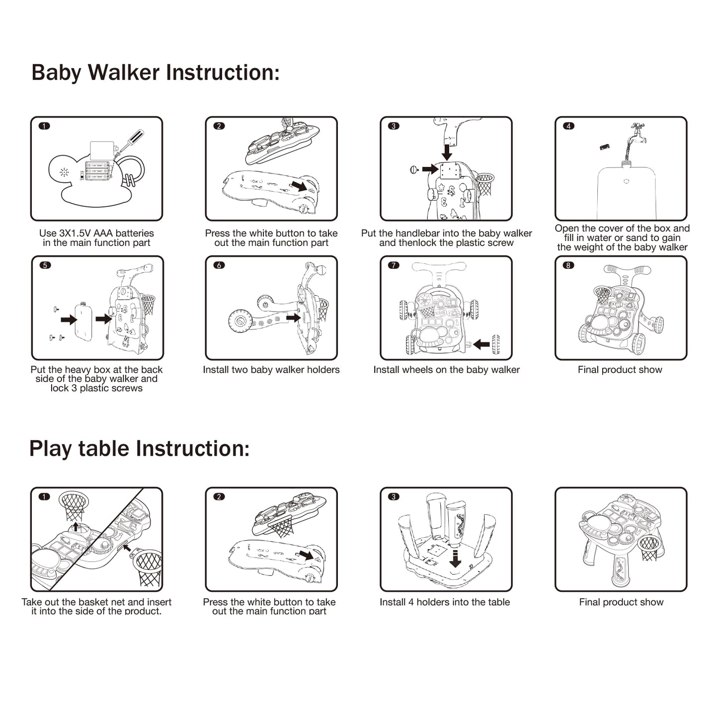 QDRAGON 3-in-1 Baby Walker & Activity Center | Sit-to-Stand Push Toy with Music Panel | Learning to Walk & Early Education | 12+ Months