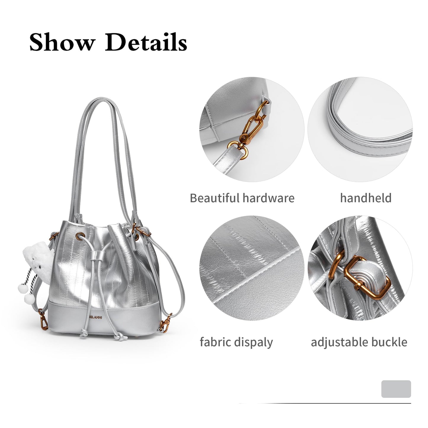 Hobo Bucket Bags for Women PU Leather Trendy Shoulder Purses Small Crossbody Bag 2025 Fashion Daily Convertible Backpack Purse with Adjustable Strap…