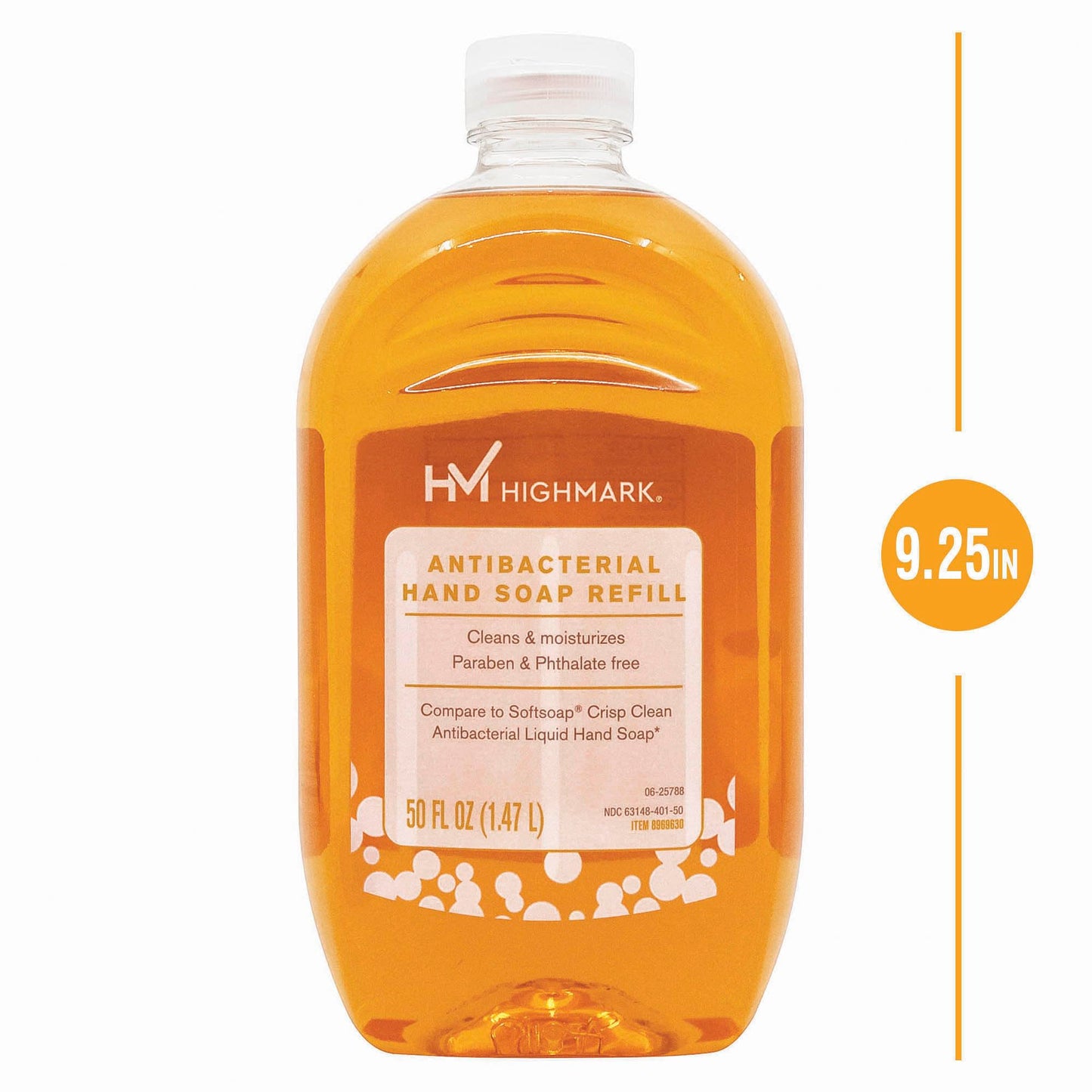 Highmark® Liquid Hand Soap, Clean Scent, 50 Oz Refill Bottle, Orange
