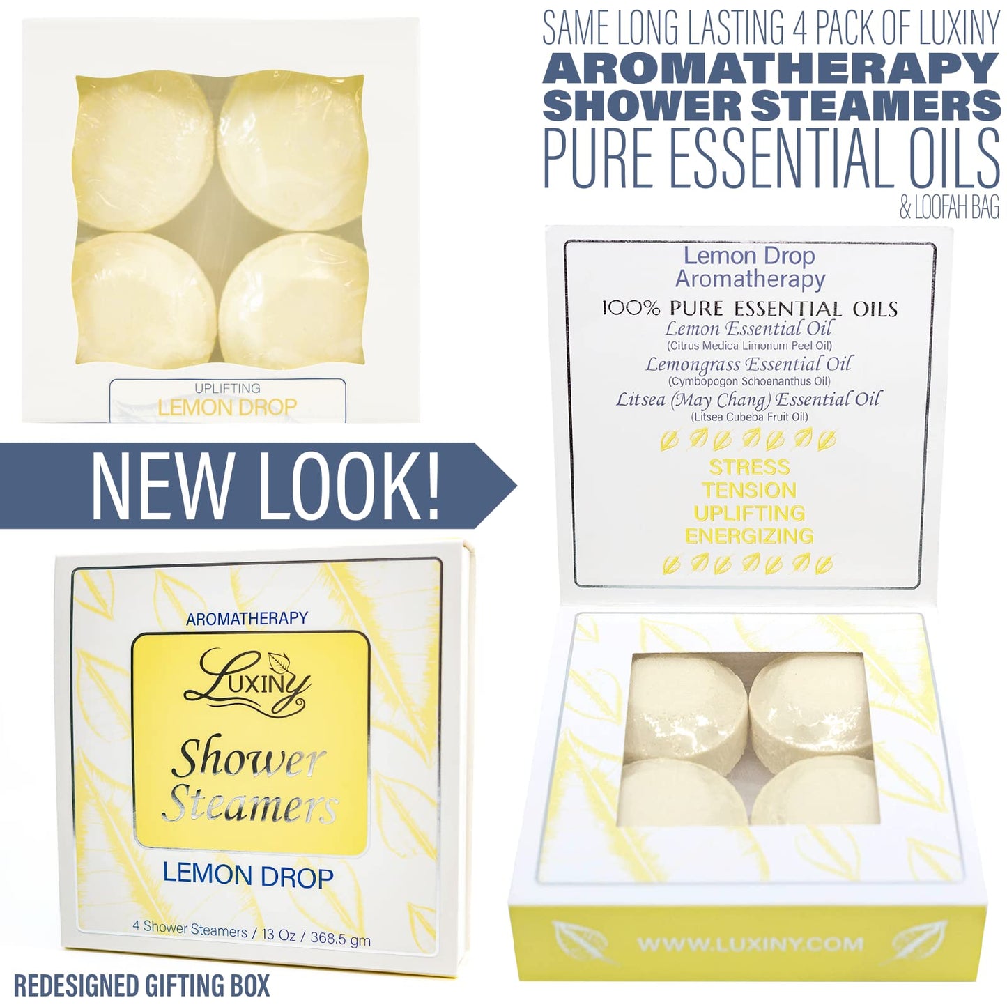 Shower Bombs Aromatherapy in Your Shower, American Made by Luxiny, Shower Steamer Tablets Melt to Release a Fragrant Vapor for Natural Stress Relief…