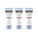 Neutrogena Ultra Sheer Dry-Touch Water Resistant and Non-Greasy Sunscreen Lotion with Broad Spectrum SPF 30, 3 fl. oz (Pack of 3)