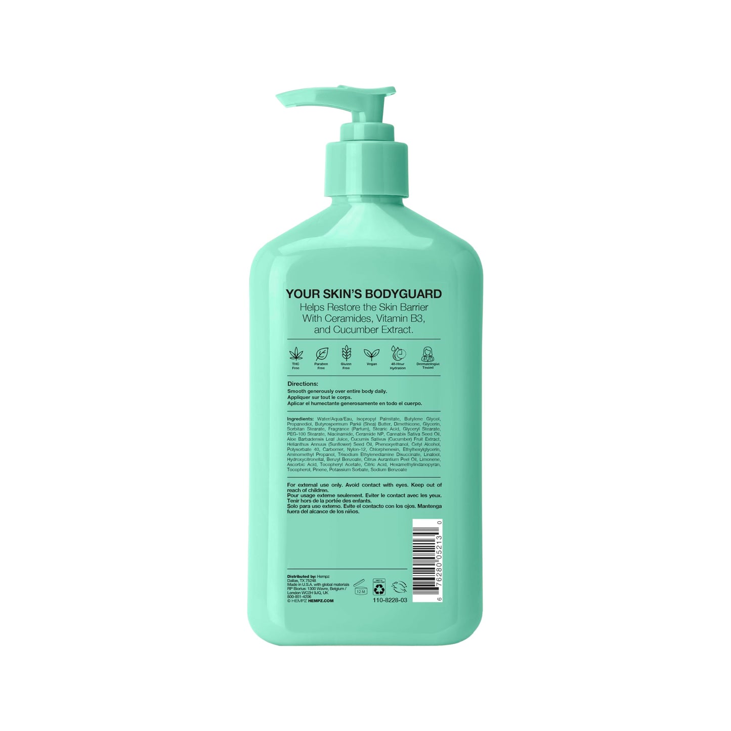 Hempz Body Lotion - Cucumber & Aloe Herbal Limited Edition Daily Moisturizing Cream, Shea Butter, Aloe, Cucumber Extract Body Moisturizer - Skin Care