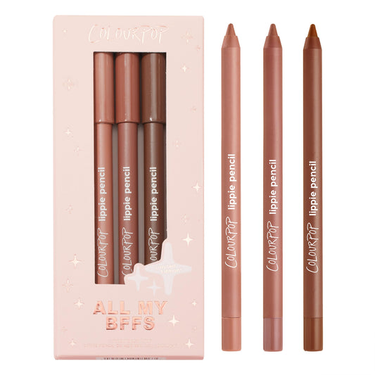 ColourPop All My BFFs Lippie Lip Pencil Kit - High-Pigment, Long-Lasting & Sharpenable Lip Liner with High-Impact Color - Includes Shades BFF, BFF 2