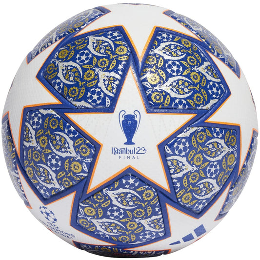 adidas UCL Istanbul Pro Match Ball, TOP:WHITE/TEAM ROYAL BLUE/SOLAR ORANGE/SILVER MET. BOTTOM:GO (HU1576)