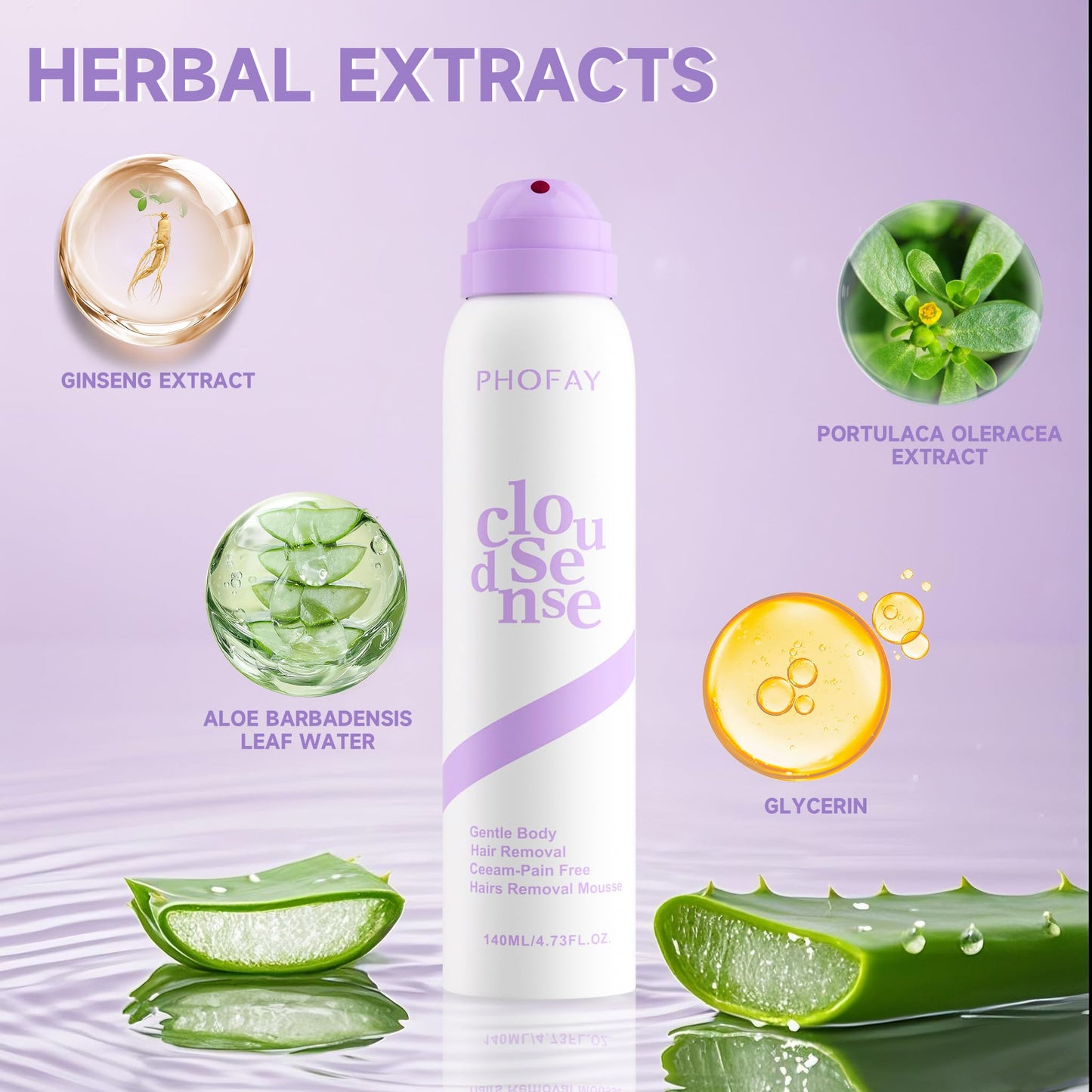 PHOFAY Smooth Hair Removal Cream for Women and Men Sensitive Skin - Fast-Acting with Aloe & Hyaluronic Acid Cloudsense Hair Removal Spray Beauty and Personal Care PHOFAY