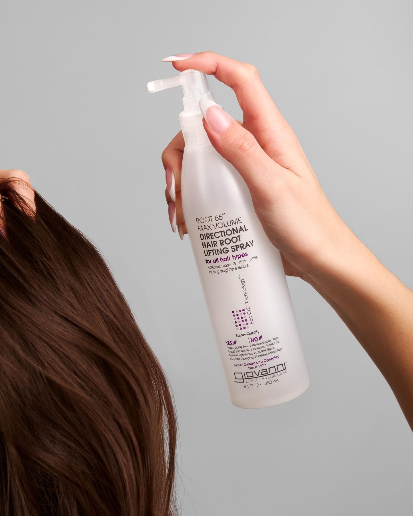 GIOVANNI Eco Chic Root 66 Max Volume Spray, 8.5 oz. - For Fine Lifeless Hair, Pro-Vitamin B5, Horsetail Extract, Sea Salt, Kiwi, Lauryl & Laureth