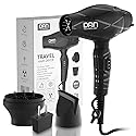 Portable Mini Blow Dryer with Concentrator&Diffuser, with Nozzle Attachment Ceramic,Lightweight Travel Hair Dryer, 2 Heat Settings