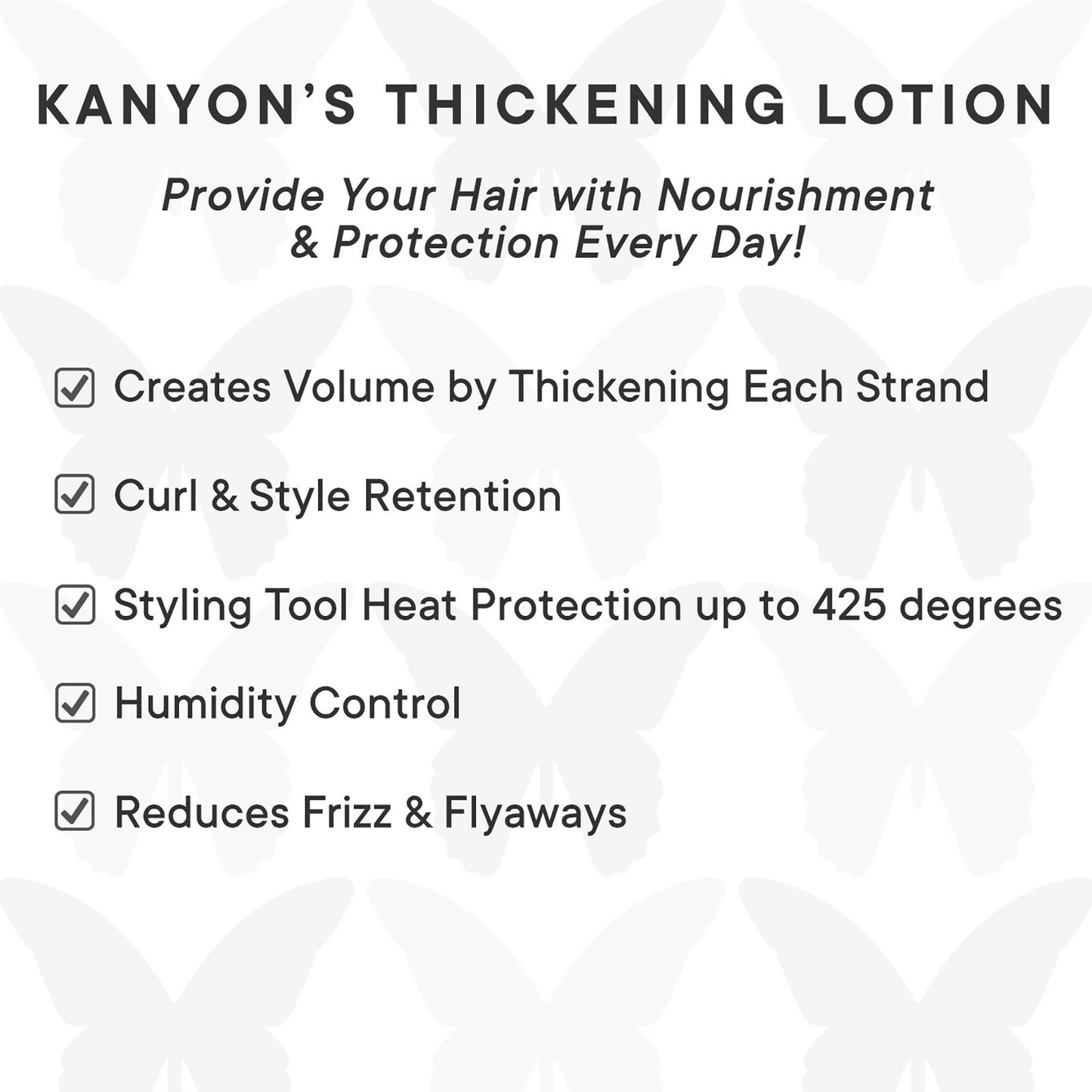 Kanyon Thickening Lotion 6.7 Oz for Thicker Fuller Hair - Style Curl Retention - Volume Root Booster - Heat Protection - Anti-Frizz - Hair